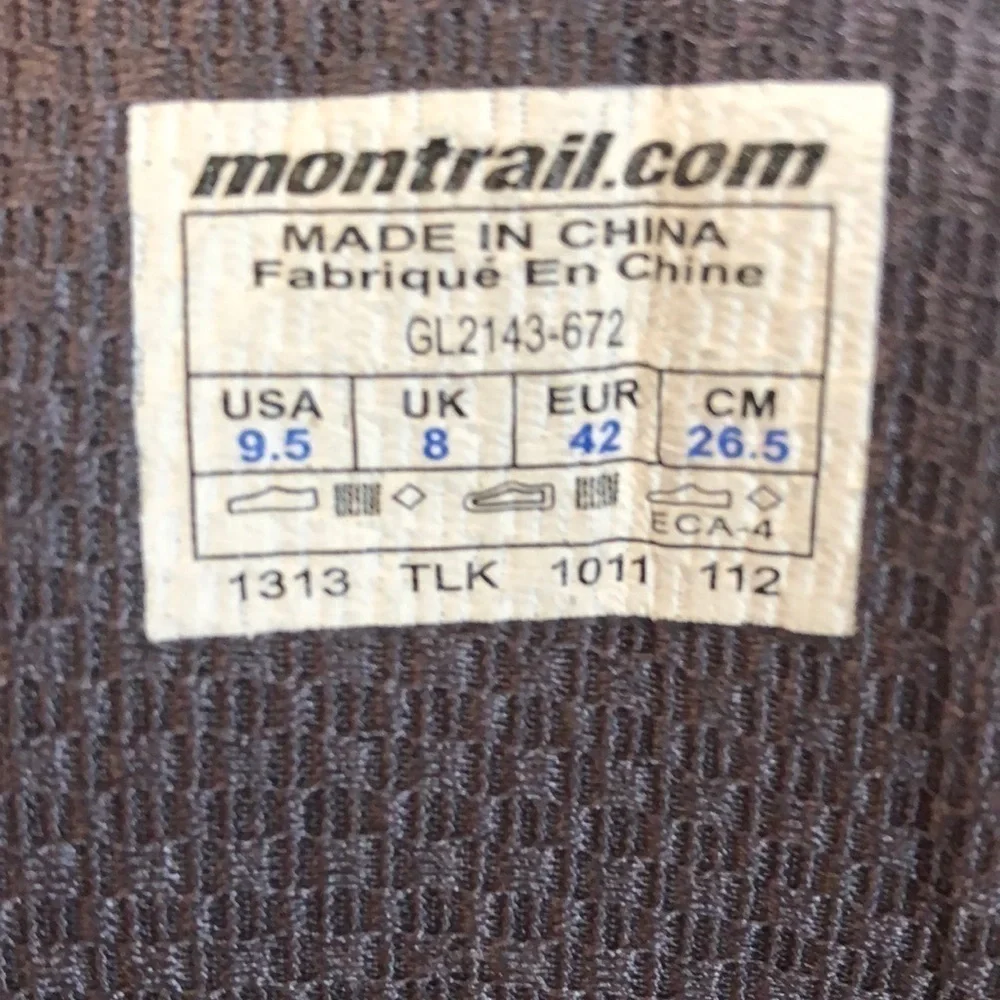 Montrail size excellent